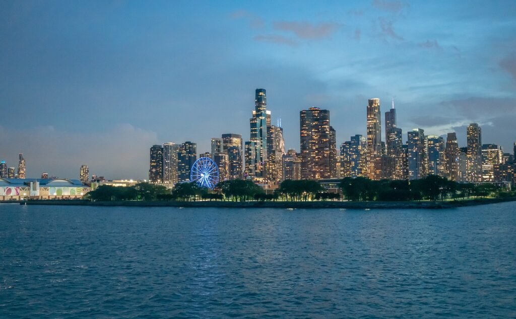 chicago, skyline, blue hour-7373847.jpg